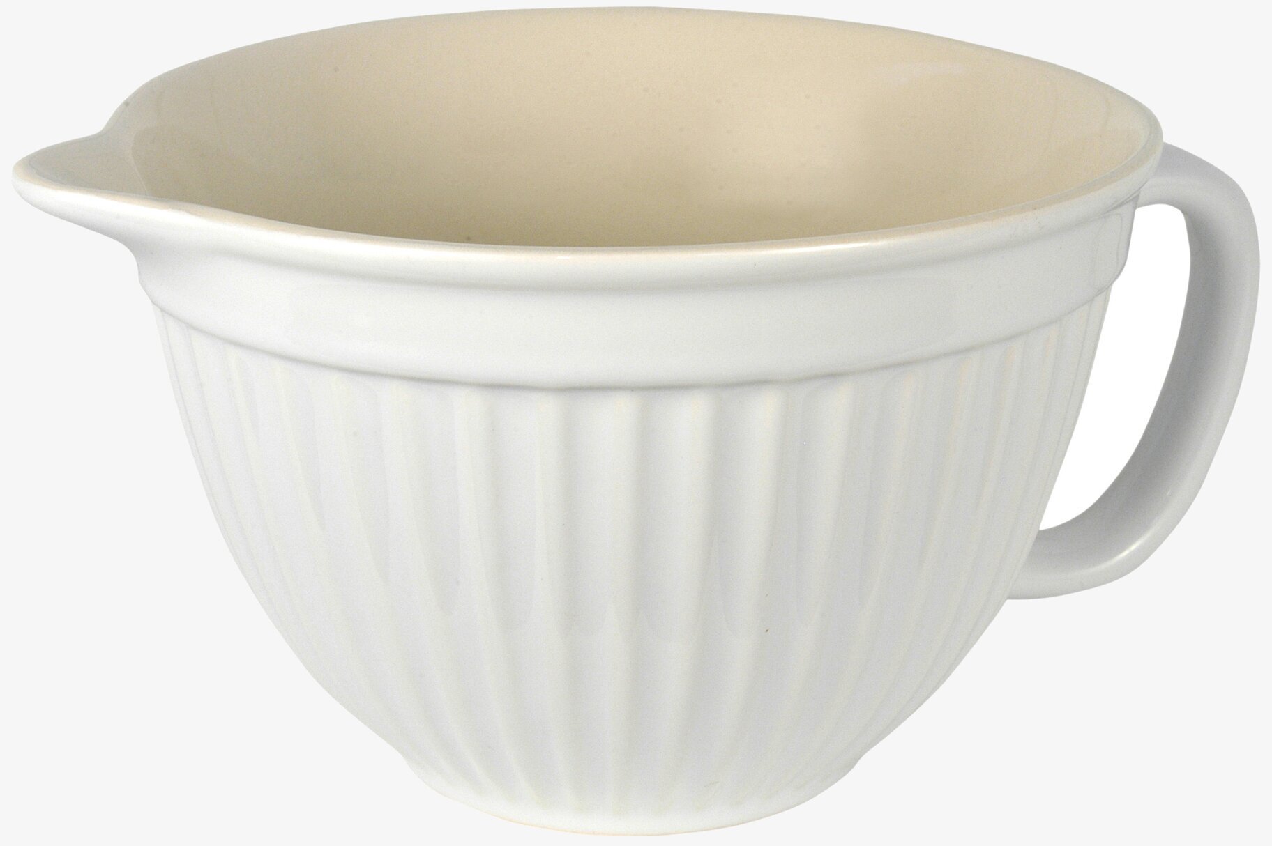 Vispskål Mynte Pure White från IB Laursen med räfflad yta