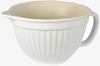 Foto av klassisk vit vispskål med praktiska detaljer