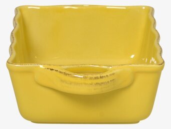 Bild av livfull gul ugnsform med stil och funktionalitet