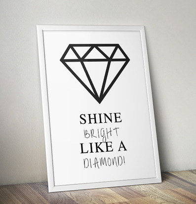 Bild: Stilren poster med diamant och inspirerande text