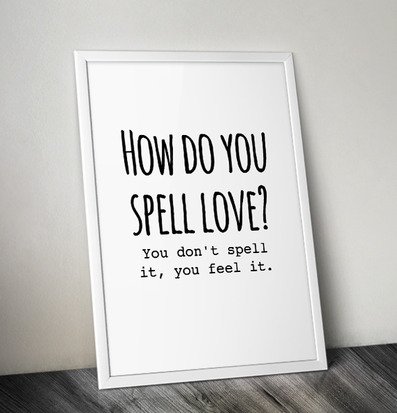 Bild av stilren poster med budskap om kärlek och känslor