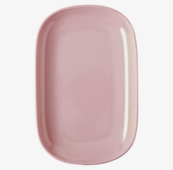 Bild av rektangulär rosa tallrik med modern design