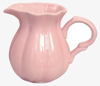 Bild av stilren kanna i delikat rosa pastellfärg