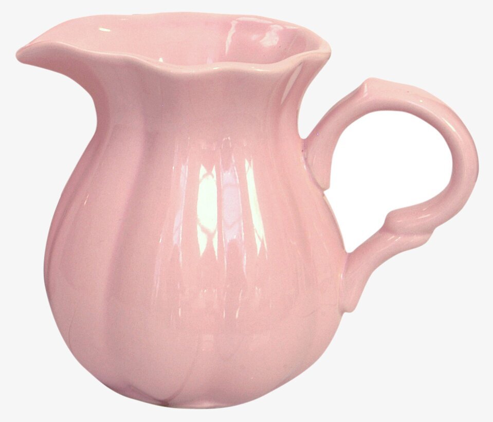 Bild av stilren kanna i delikat rosa pastellfärg