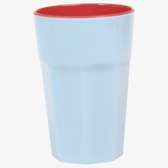 Bild av stilfull mugg med mintgrön och korall design