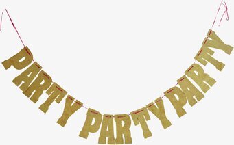 Bild av festlig girlang med glittrande gyllene bokstäver