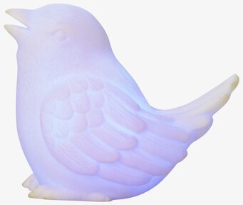 Bild av dekorativ fågelformad nattlampa med LED-ljus