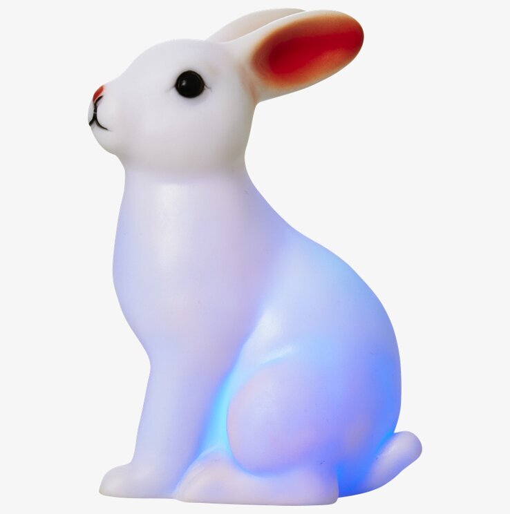 Nattlampa Kanin LED från Rice, vit plast, detaljerad design