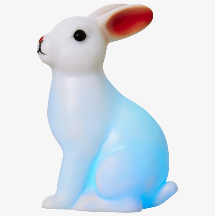 Nattlampa Kanin LED från Rice, sittande kanin med mjukt ljus