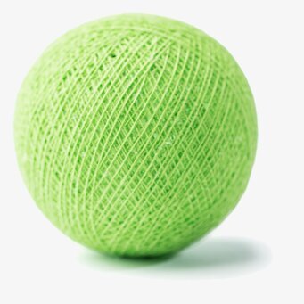 Bild av klotrund boll i neongrönt med nätmönster