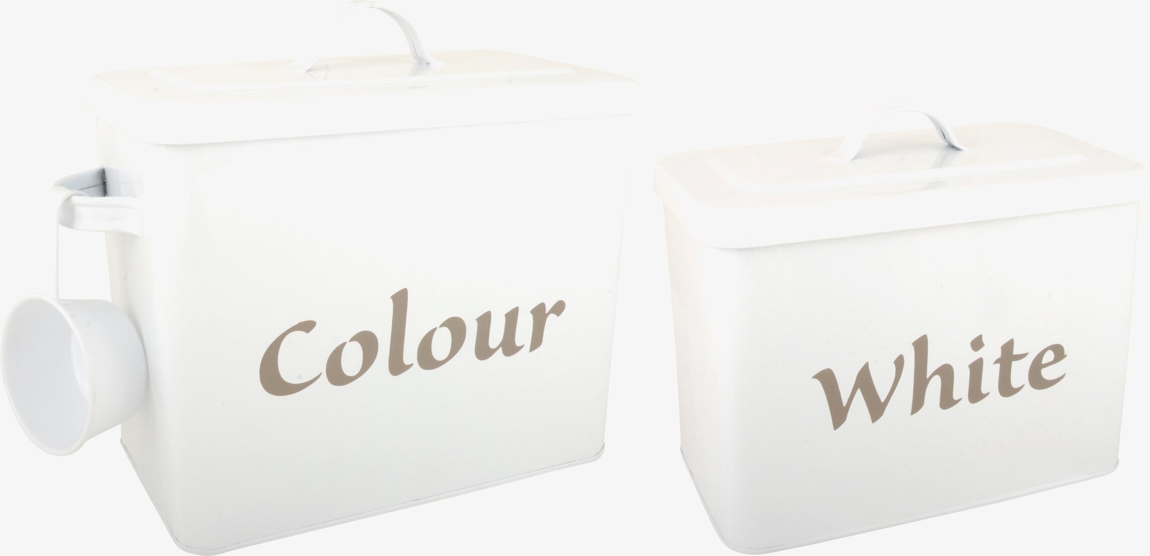 Bild av stilrena tvättmedelsburkar för modern tvättstuga