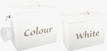 Bild av stilrena tvättmedelsburkar för modern tvättstuga