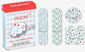 Bild av en färgglad och praktisk första hjälpen-låda