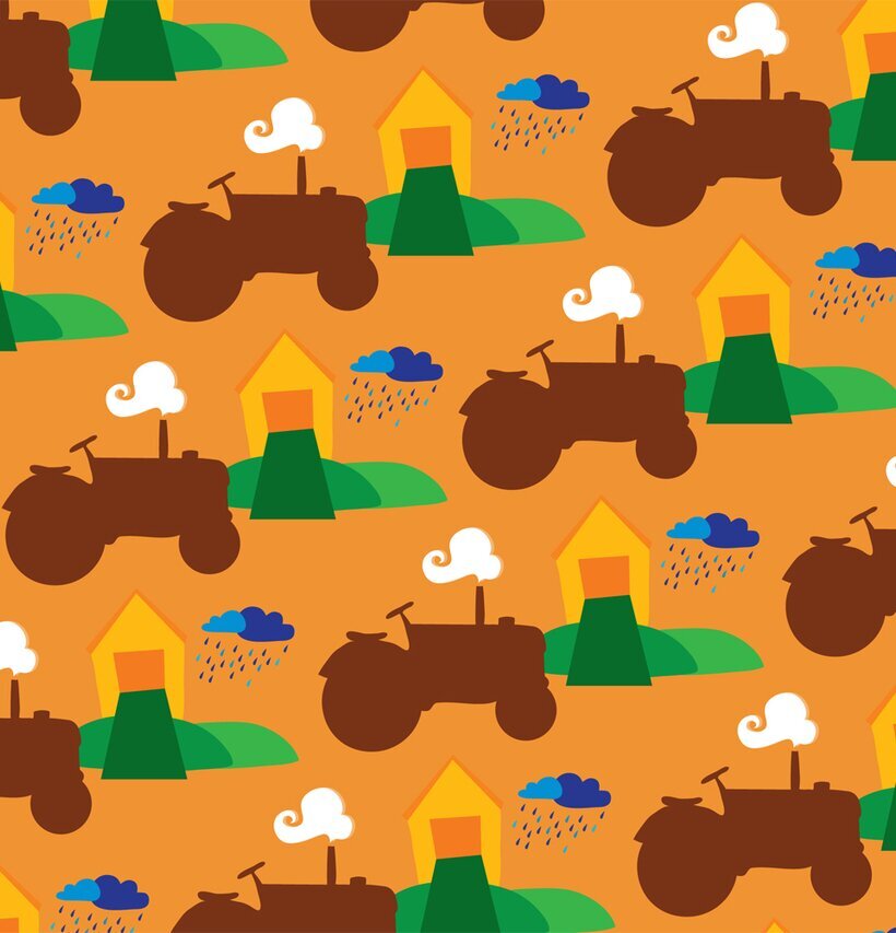 Presentpapper Traktor från Blafre med lantliga illustrationer