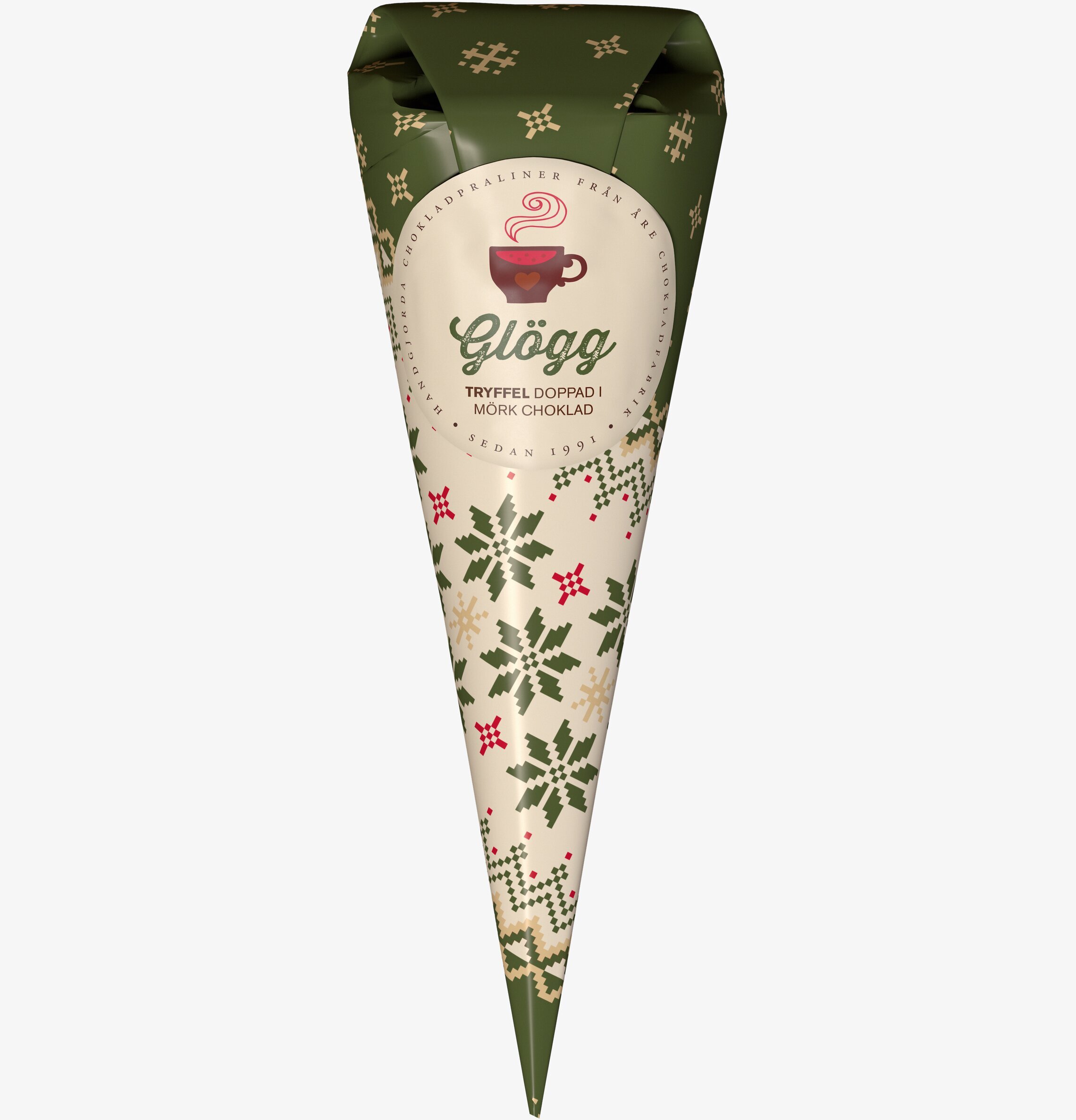 Bild av elegant chokladstrut med julig design