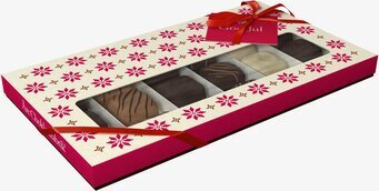 Bild av elegant julask med delikat chokladinnehåll