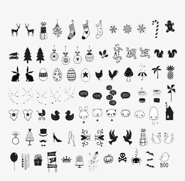 Bild med festliga symboler för ljuslåda och dekorationer