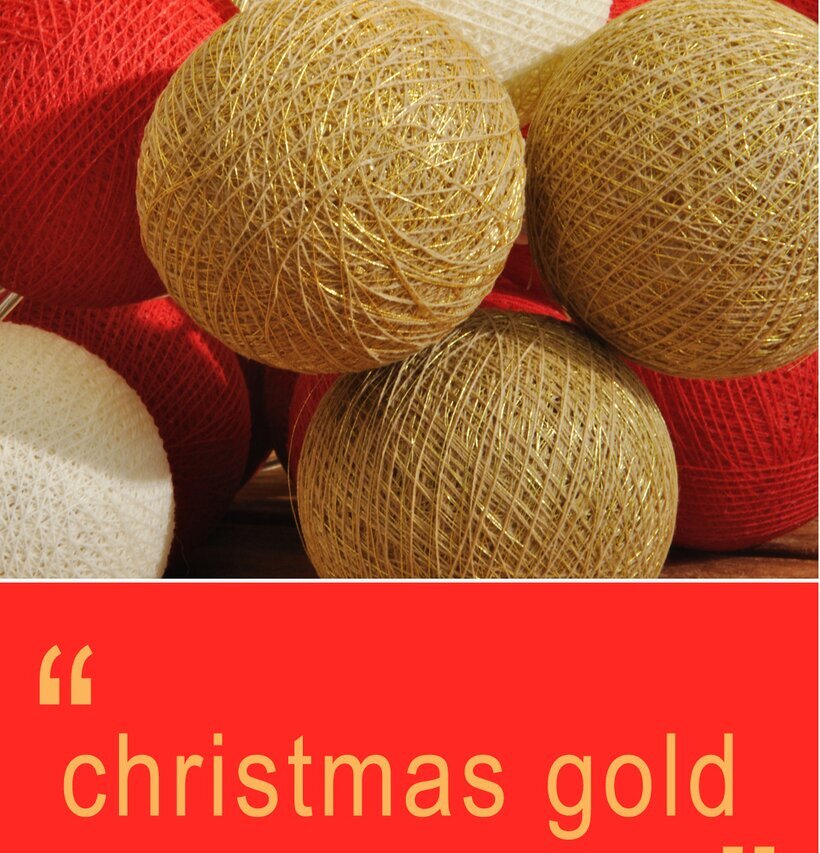 Ljusslinga Christmas Gold 20 från Happy Lights på träyta