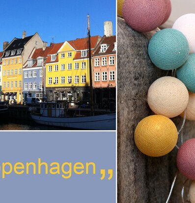 Bild av livfull stadsarkitektur och hemtrevlig belysning