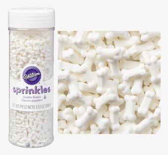 Bild av dekorativa strössel i form av små hundben