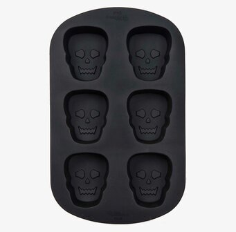 Bild av silikonbakform med döskallemotiv för bakning