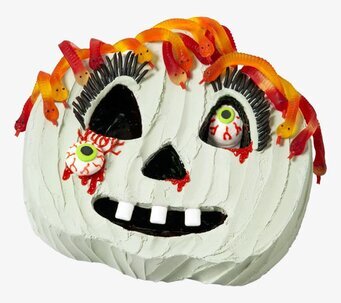 Bild: Kreativ Halloween-tårtform med Jack-o-lantern motiv