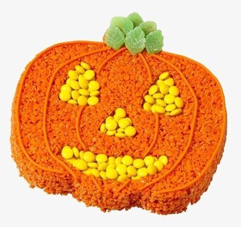 Bild av Halloweenkaka formad som en Jack-o-lantern