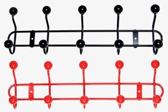 Hängare för vägg från La Shelf i svart och röd färg