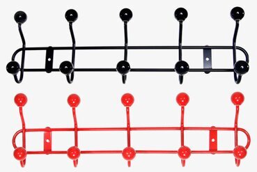 Hängare för vägg från La Shelf i svart och röd färg