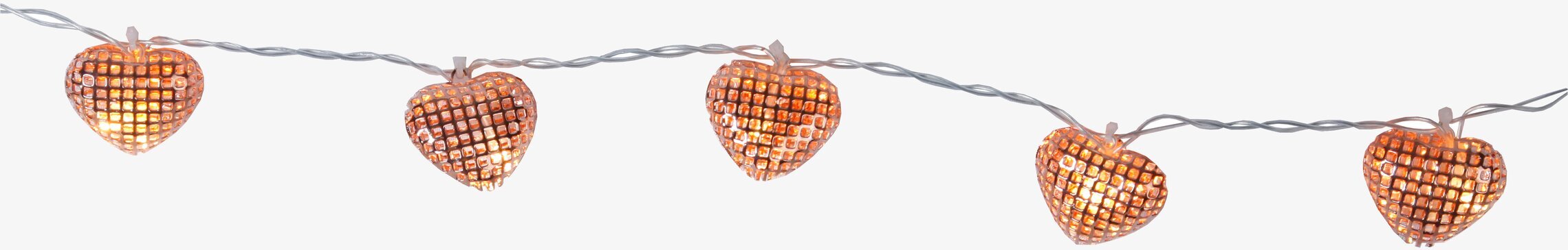 Ljusslinga Hjärtan Koppar från Star Trading med fem hjärtan