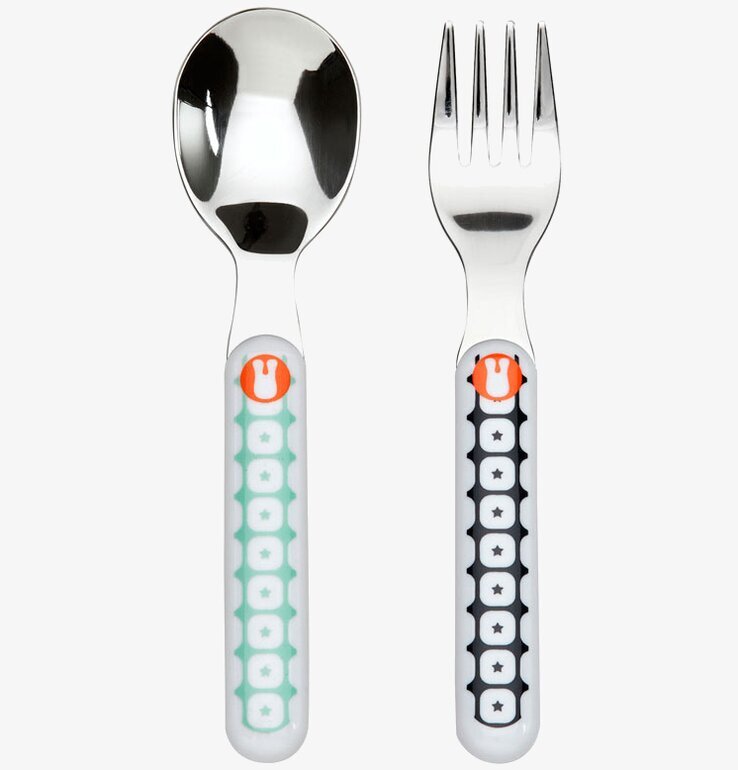 Bild av lekfullt bestickset för barn med djurdesign