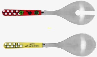 Bild av färgglada och unika salladsbestick i metall