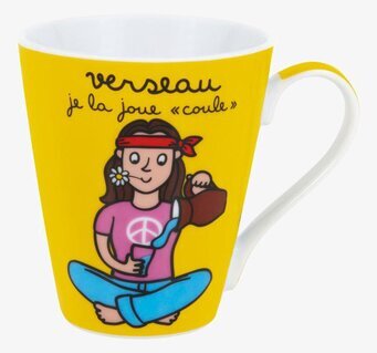 Bild av livfull och färgglad mugg med Vattuman-tema