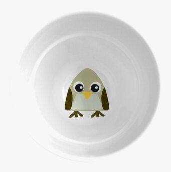 Bild av stiliserad fågelmugg med geometriska former