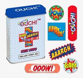 Bild av färgglad, serietidningsinspirerad metallask