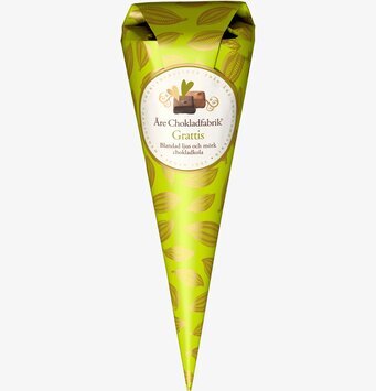 Foto av elegant chokladförpackning med grön design