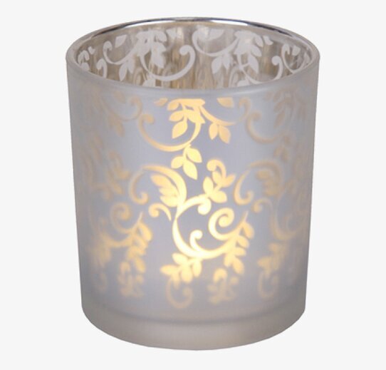 Vaxljus LED Glaskopp från Star Trading i frostad glaskopp