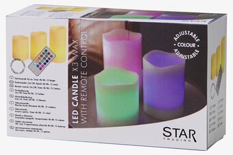 Bild av färgglada vaxljus med fjärrkontrollfunktioner