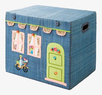 Foto av charmig husformad förvaringskorg med detaljer