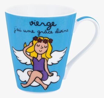 Bild av färgglad mugg med jungfruns stjärntecken