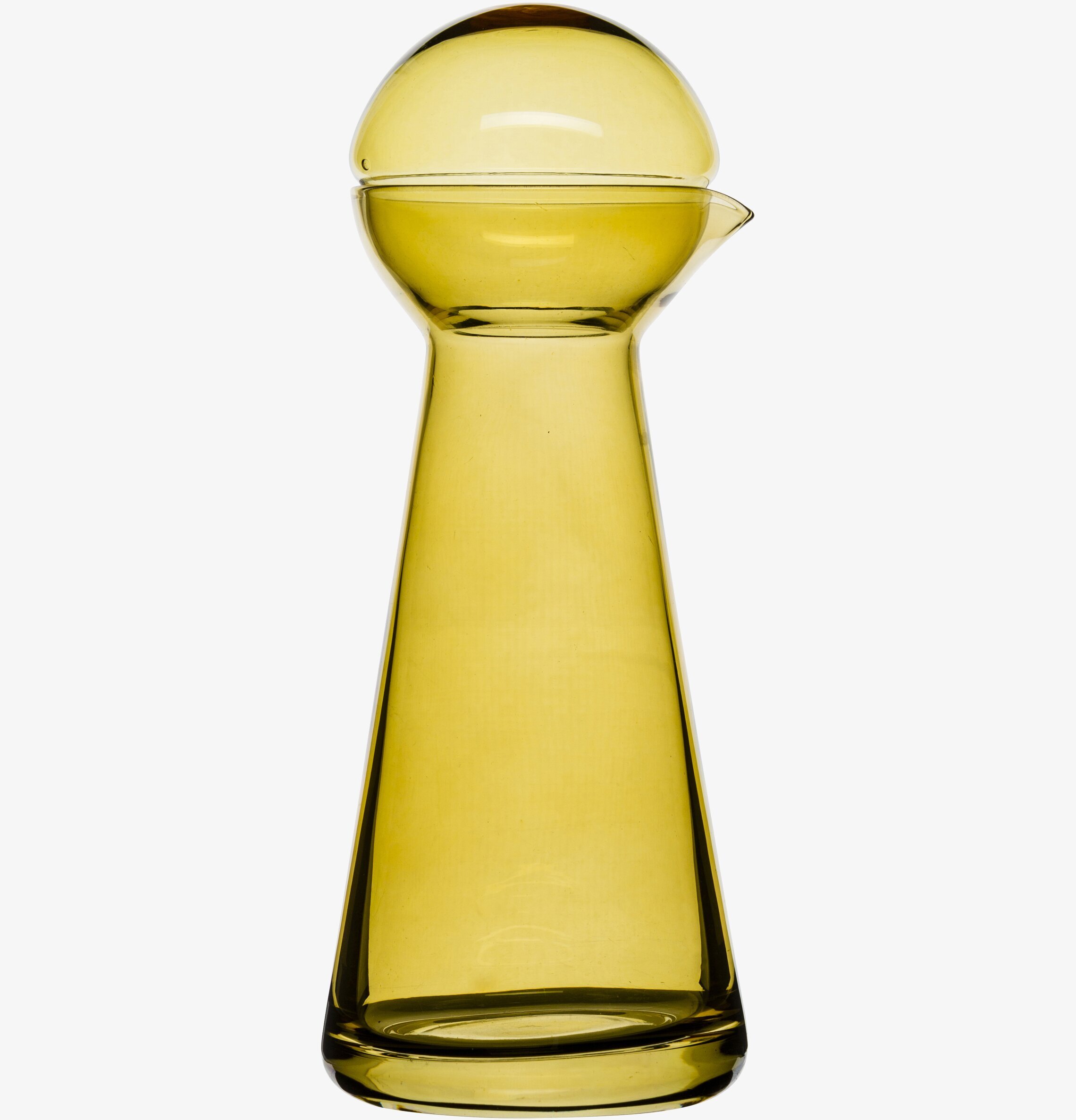 Bild av elegant bärnstensfärgad karaff med unik design