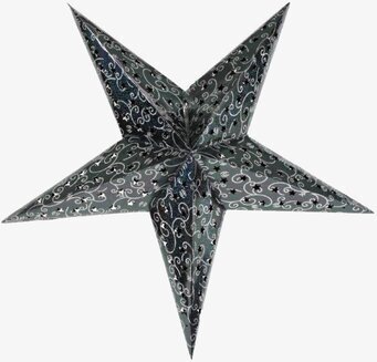 Bild av elegant svart och silvrig julstjärna med mönster