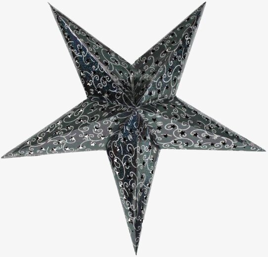 Bild av elegant svart och silvrig julstjärna med mönster