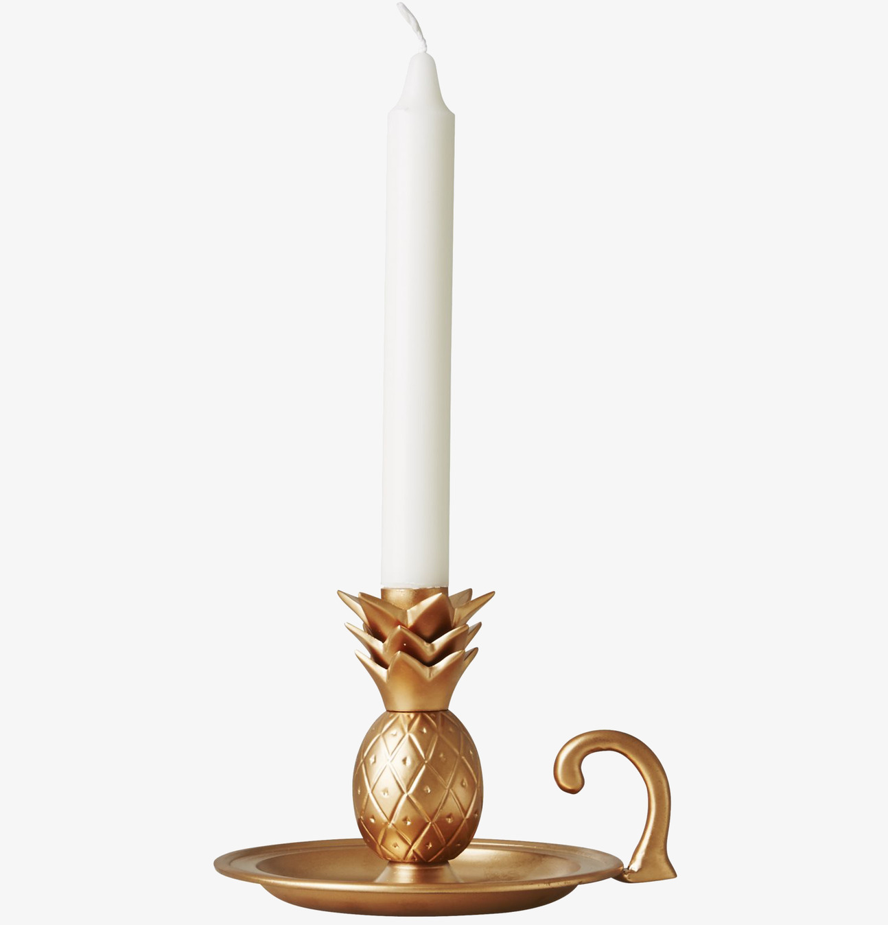 Bild av exotisk ljusstake i guldformad ananasdesign