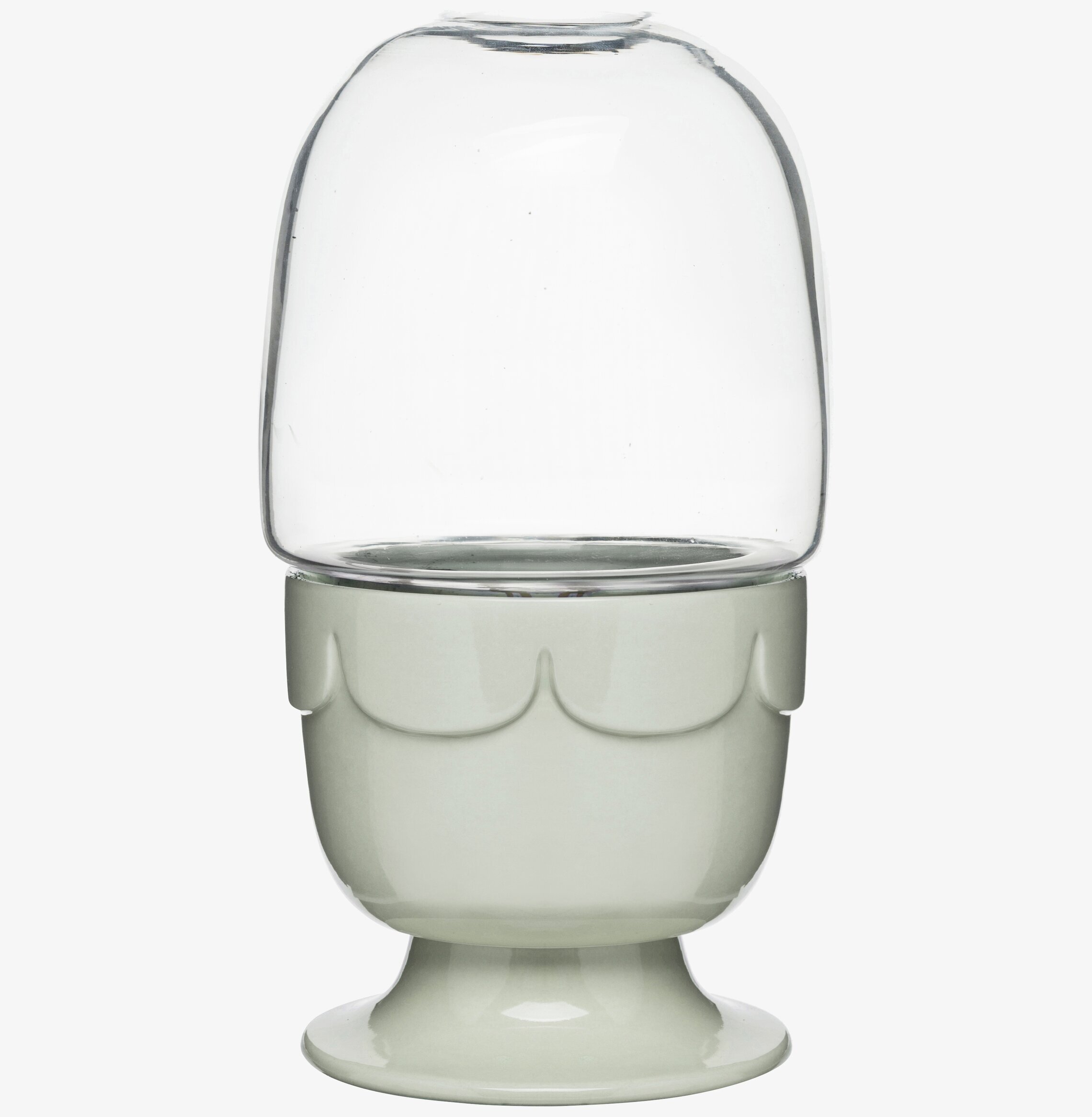 Sagaform Green Drivhus På Fot Salviagrön med glaskupa