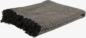 Bild av stilren pläd med zigzag-mönster och fransar