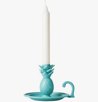 Bild av unik ljusstake med ananasdesign i jadegrönt