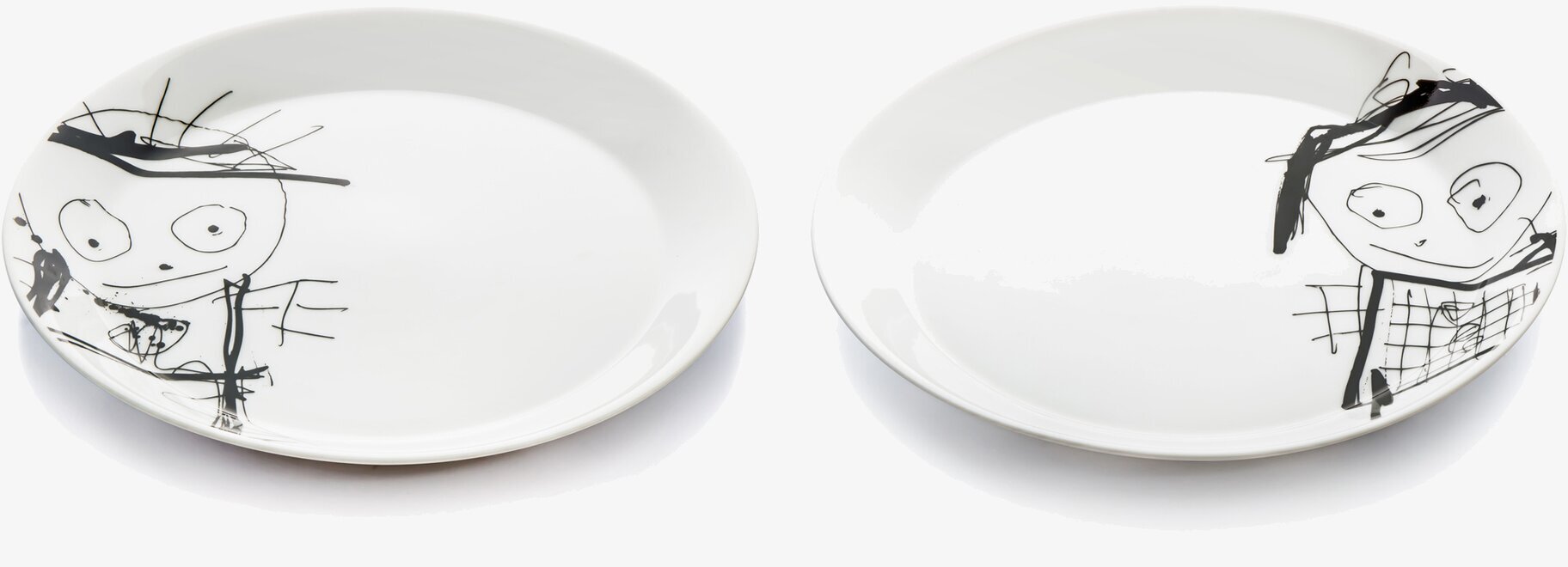 Tallrik 2-Pack Great Guys från Poul Pava med handritade figurer