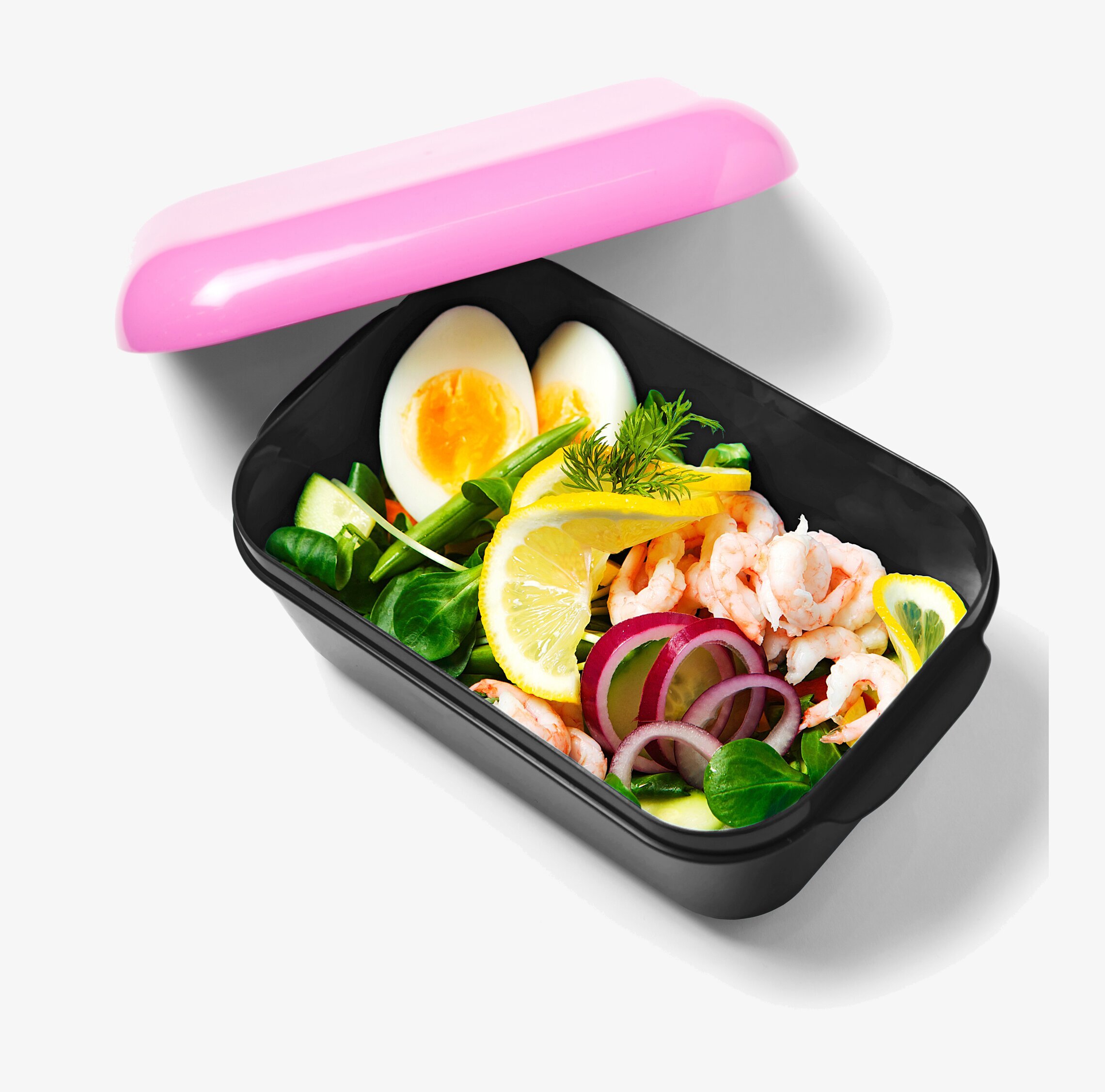 Frozzypack Original Orange/Svart lunchlåda med sallad