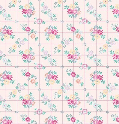 Bild av broderade blommor på mugg med livligt mönster